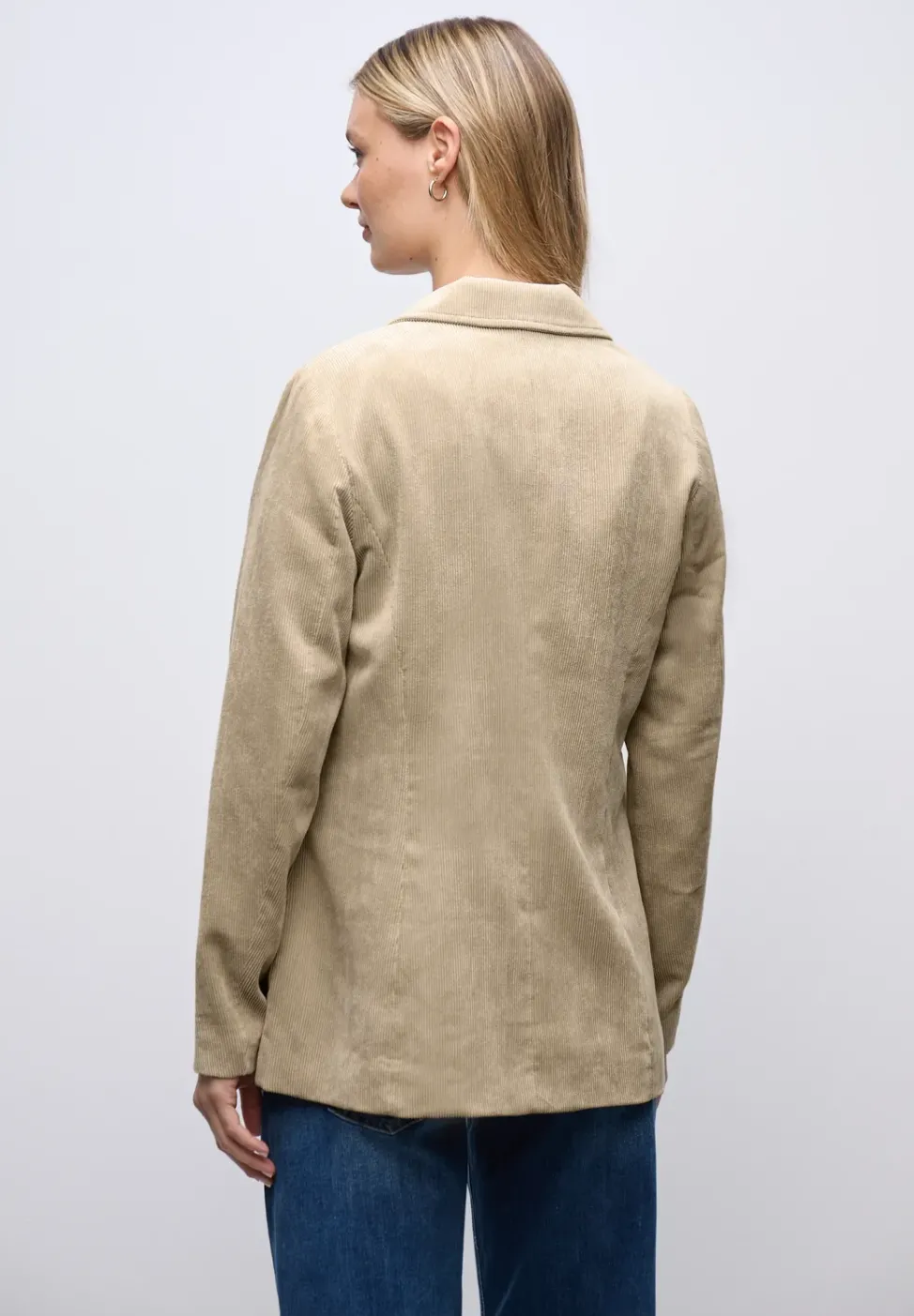 Long blazer en velours côtelé