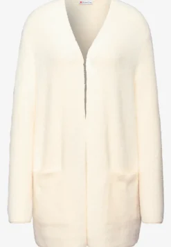 Long cardigan en fil de plumes
