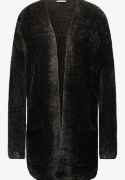 Long cardigan en fil de plumes