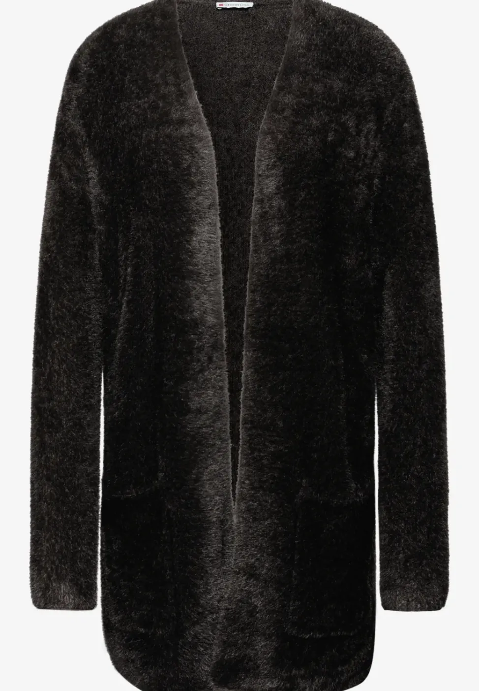 Long cardigan en fil de plumes