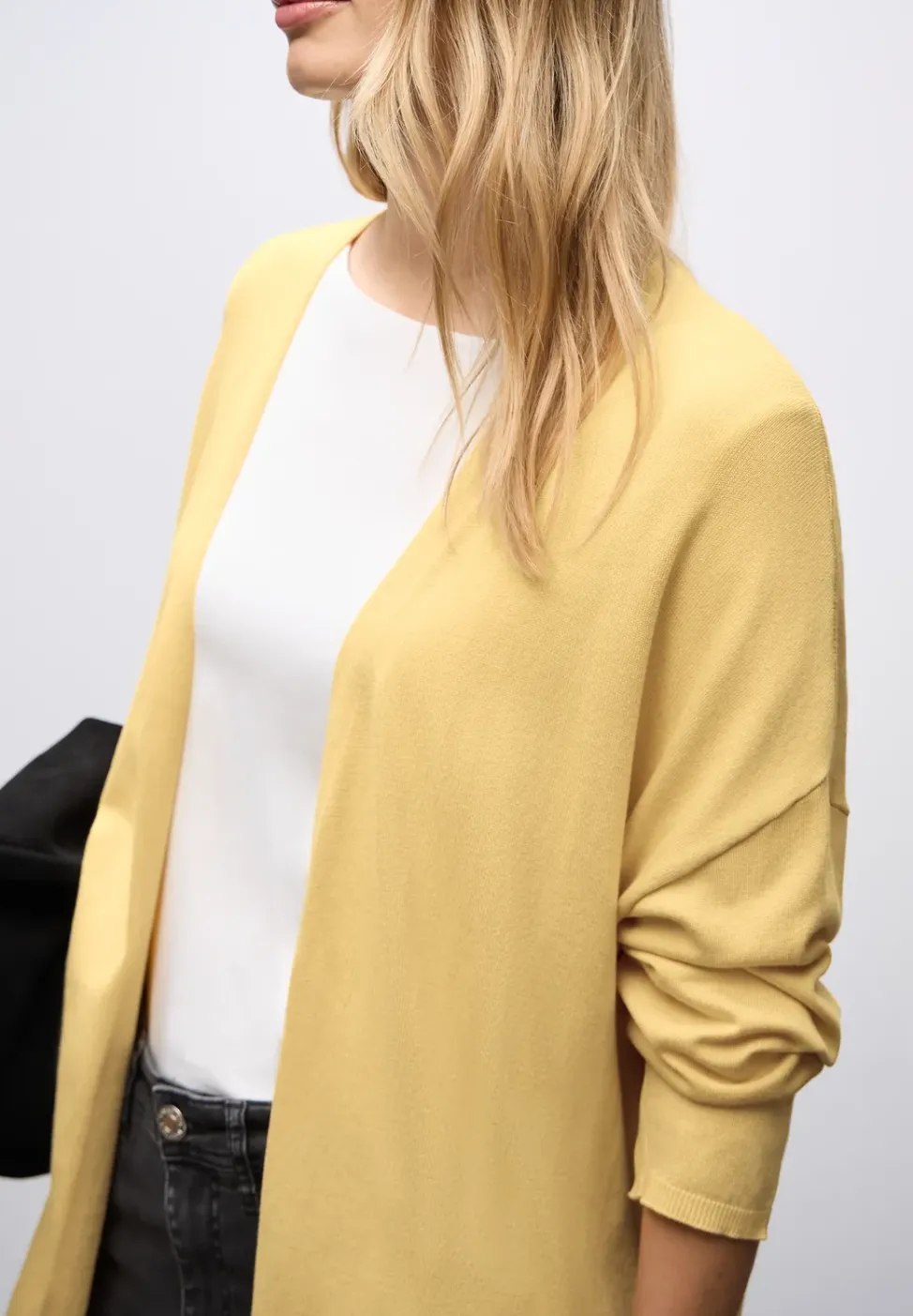 Long cardigan en maille fine