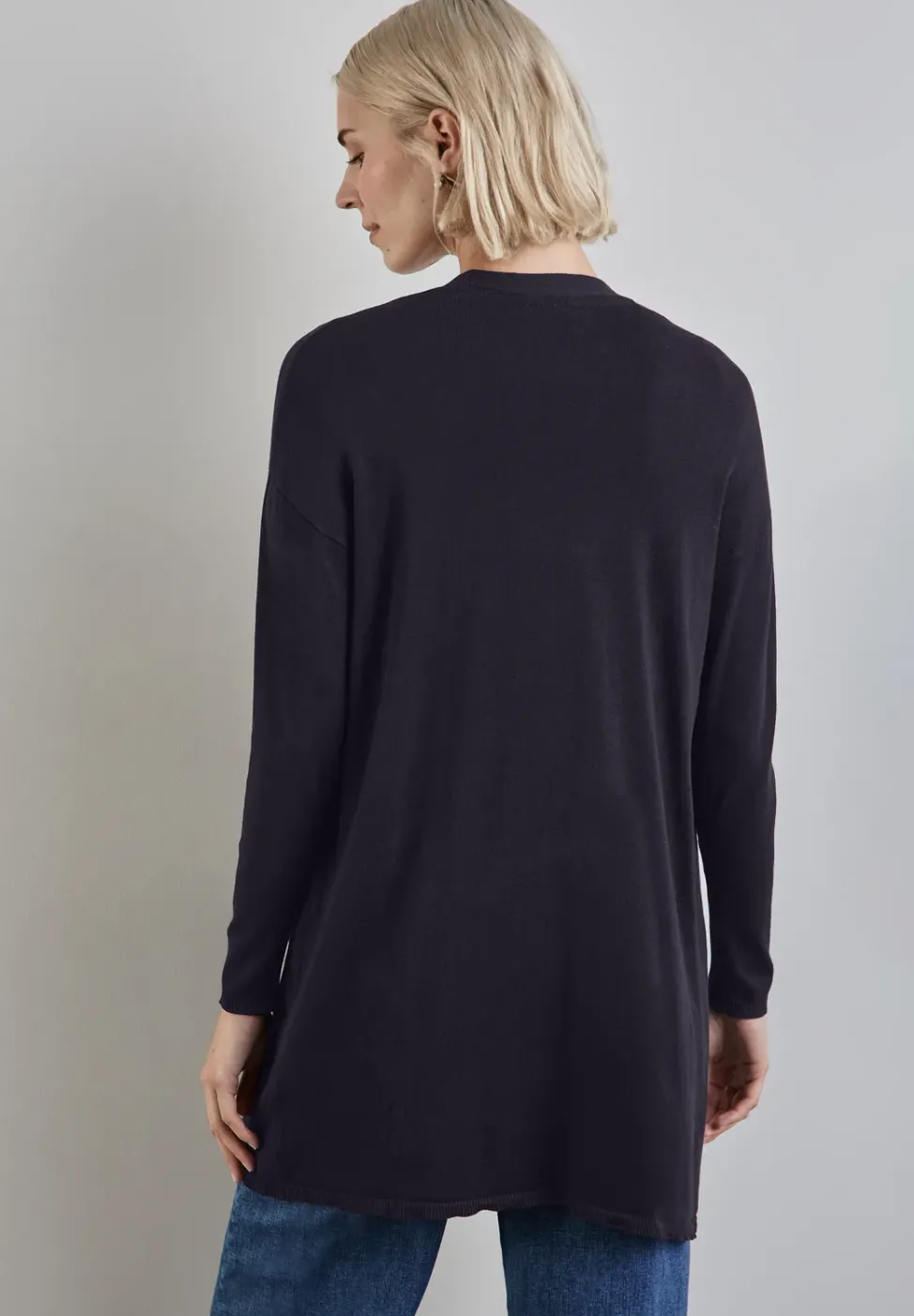 Long cardigan en maille fine
