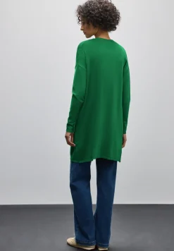 Long cardigan en maille fine