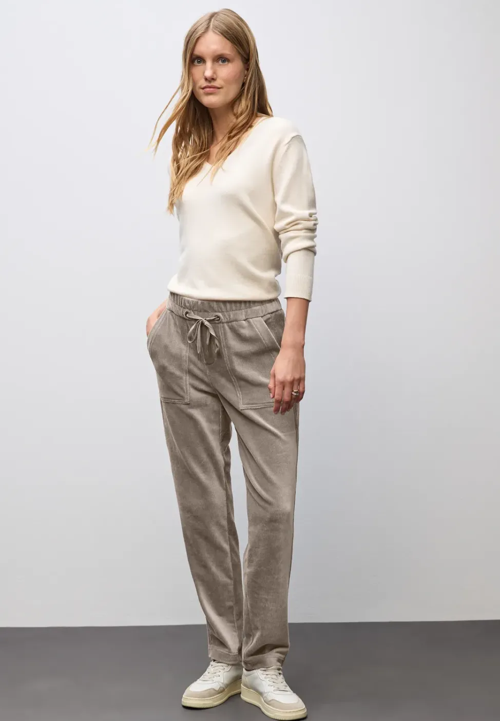 Loose Fit pantalon en velours côtelé