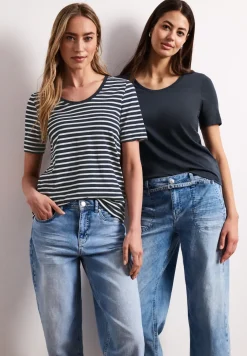 Lot de 2 T-shirts avec encolures arrondies en V