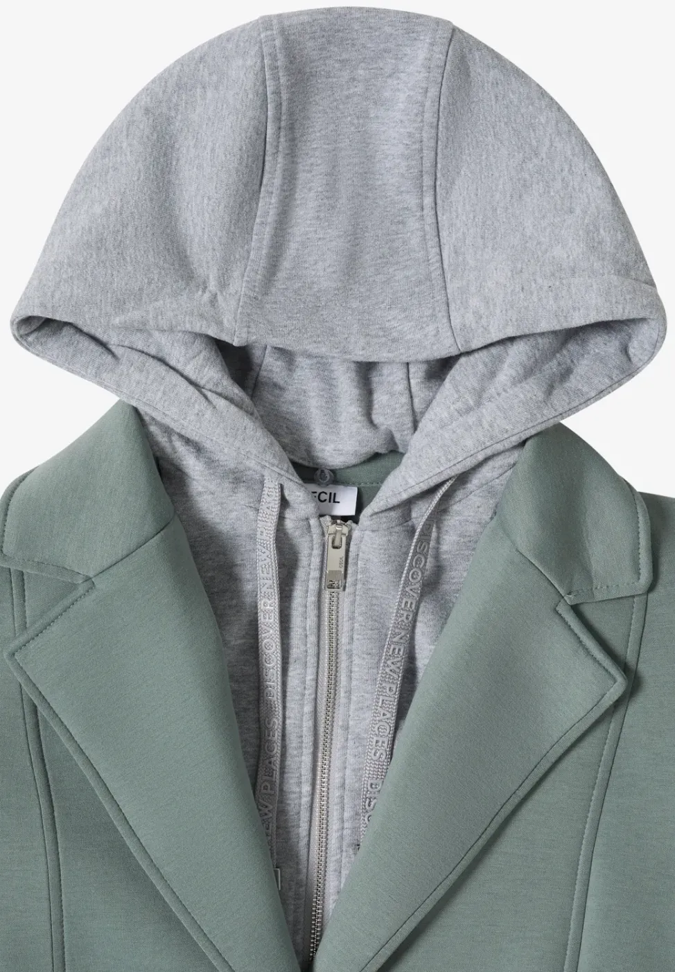 Manteau avec incrustation de sweat