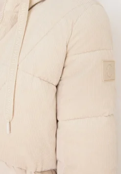 Manteau bouffant avec mélange de velours côtelé