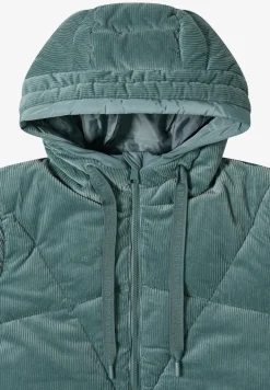 Manteau bouffant avec mélange de velours côtelé