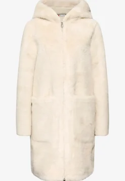 Manteau en fausse fourrure avec capuche