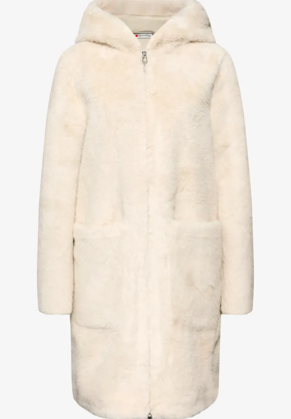 Manteau en fausse fourrure avec capuche