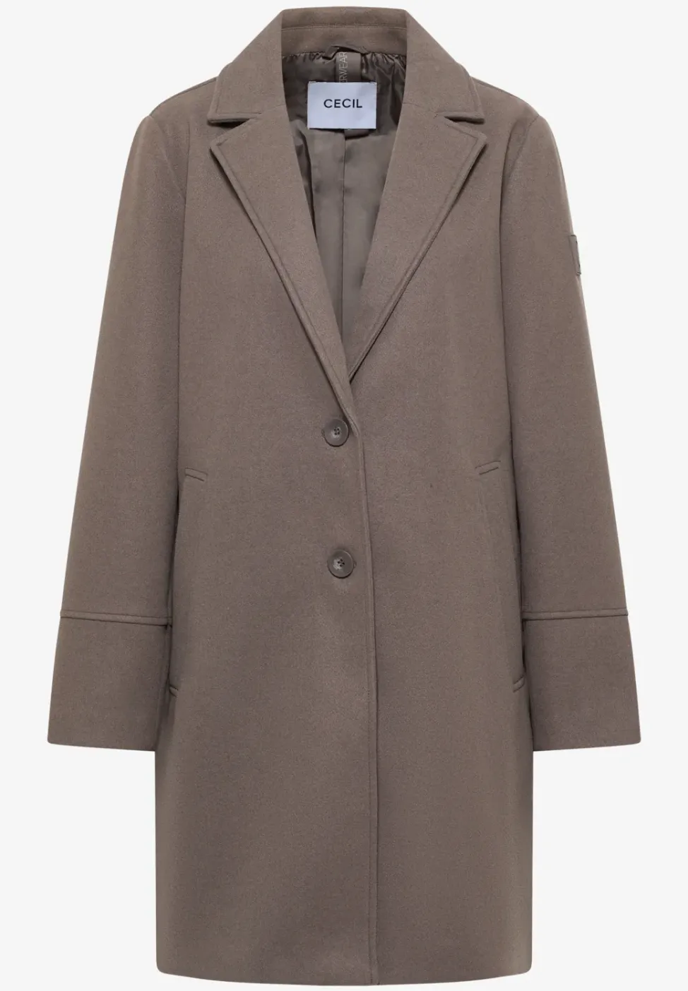 Manteau à revers aspect laine