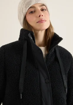 Manteau Teddy avec mélange de structures