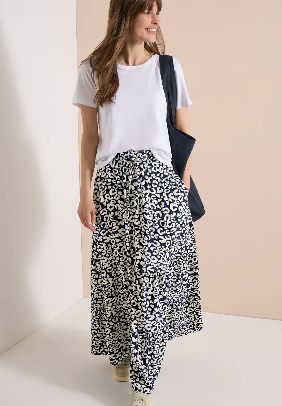Maxi-jupe avec motif graphique