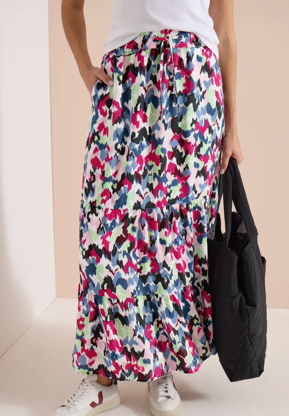 Maxi-jupe avec motif graphique