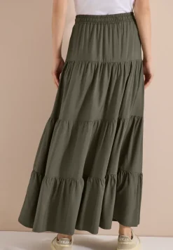 Maxi-jupe avec volants et élastique à la taille
