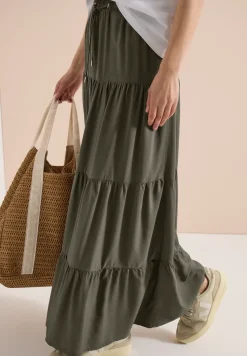 Maxi-jupe avec volants et élastique à la taille