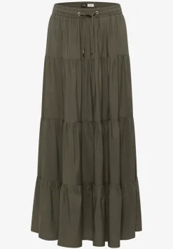 Maxi-jupe avec volants et élastique à la taille