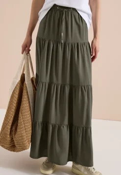 Maxi-jupe avec volants et élastique à la taille