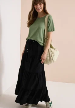 Maxi-jupe avec volants et élastique à la taille
