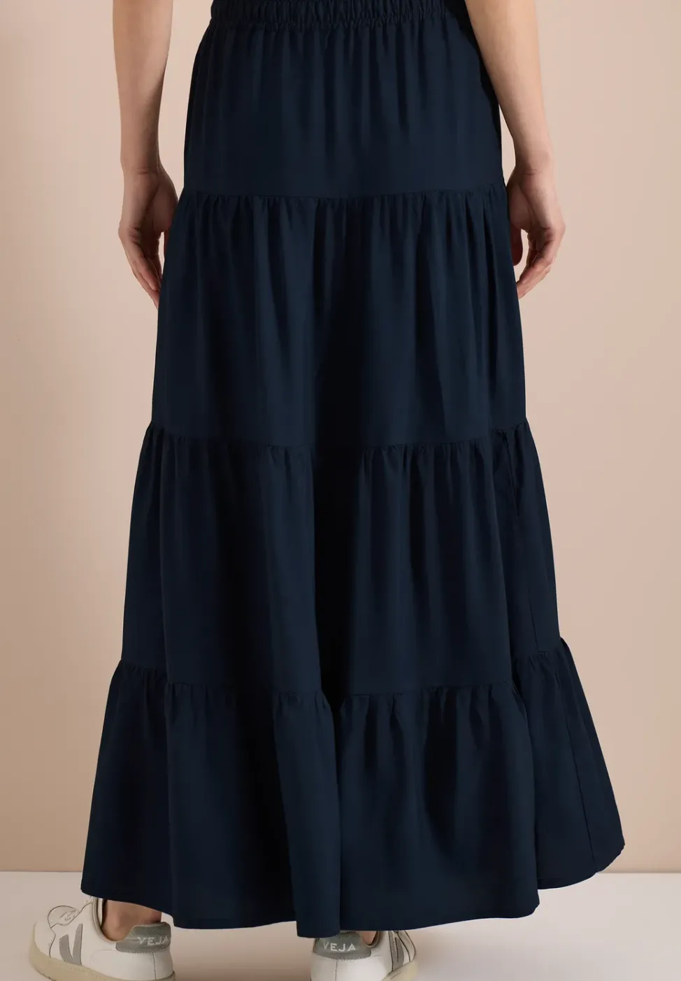 Maxi-jupe avec volants et élastique à la taille