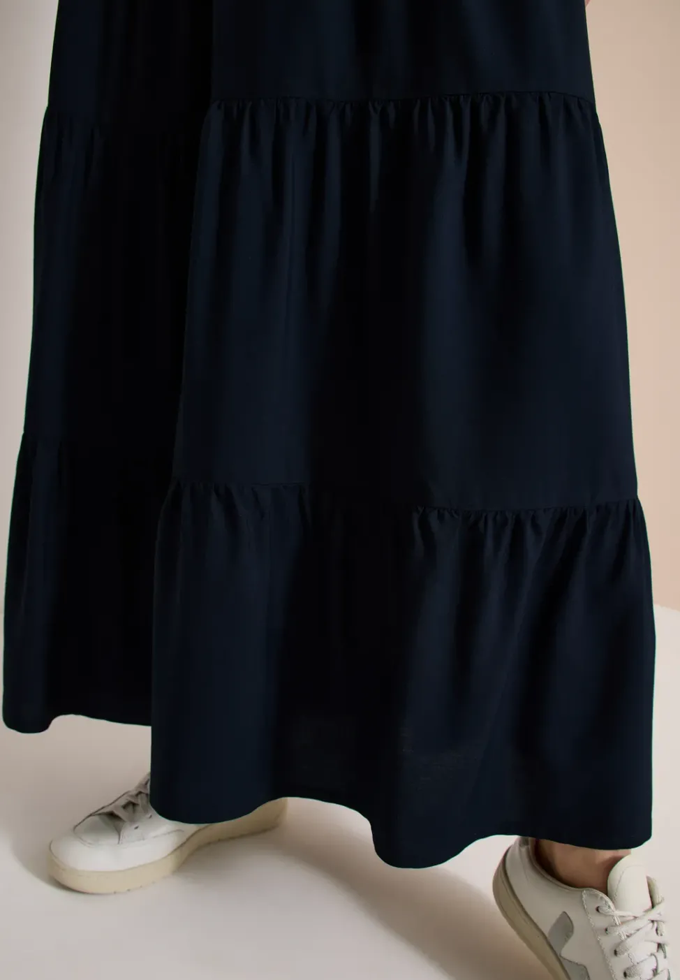 Maxi-jupe avec volants et élastique à la taille