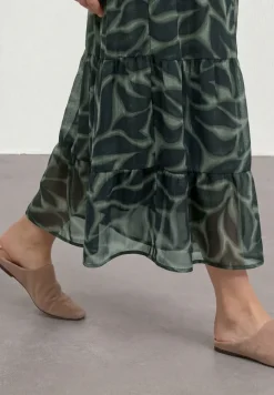 Maxi-jupe en mousseline de soie avec imprimé
