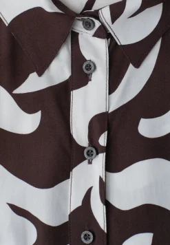 Maxi-robe à col chemise et imprimé