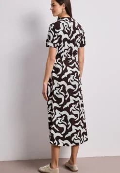 Maxi-robe à col chemise et imprimé