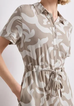 Maxi-robe à col chemise et imprimé