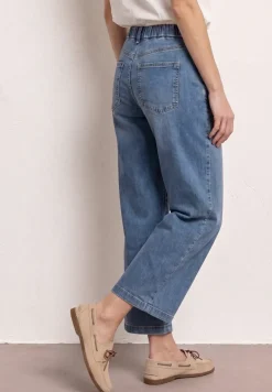 Mid Waist Jeansculotte avec détails de boutons