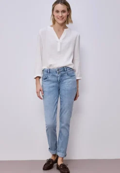 Mid Waist Slim Leg Jeans avec turn-up