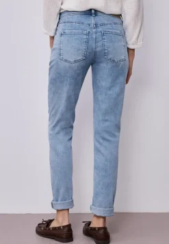 Mid Waist Slim Leg Jeans avec turn-up