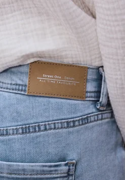 Mid Waist Slim Leg Jeans avec turn-up