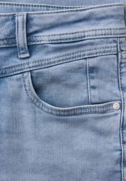 Mid Waist Slim Leg Jeans avec turn-up