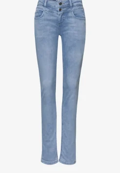 Mid Waist Slim Leg Jeans avec turn-up