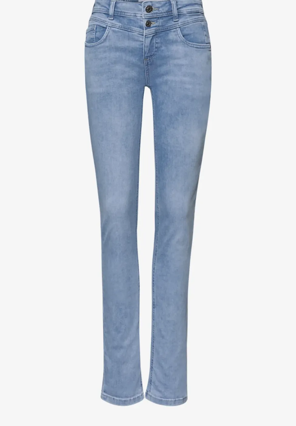 Mid Waist Slim Leg Jeans avec turn-up