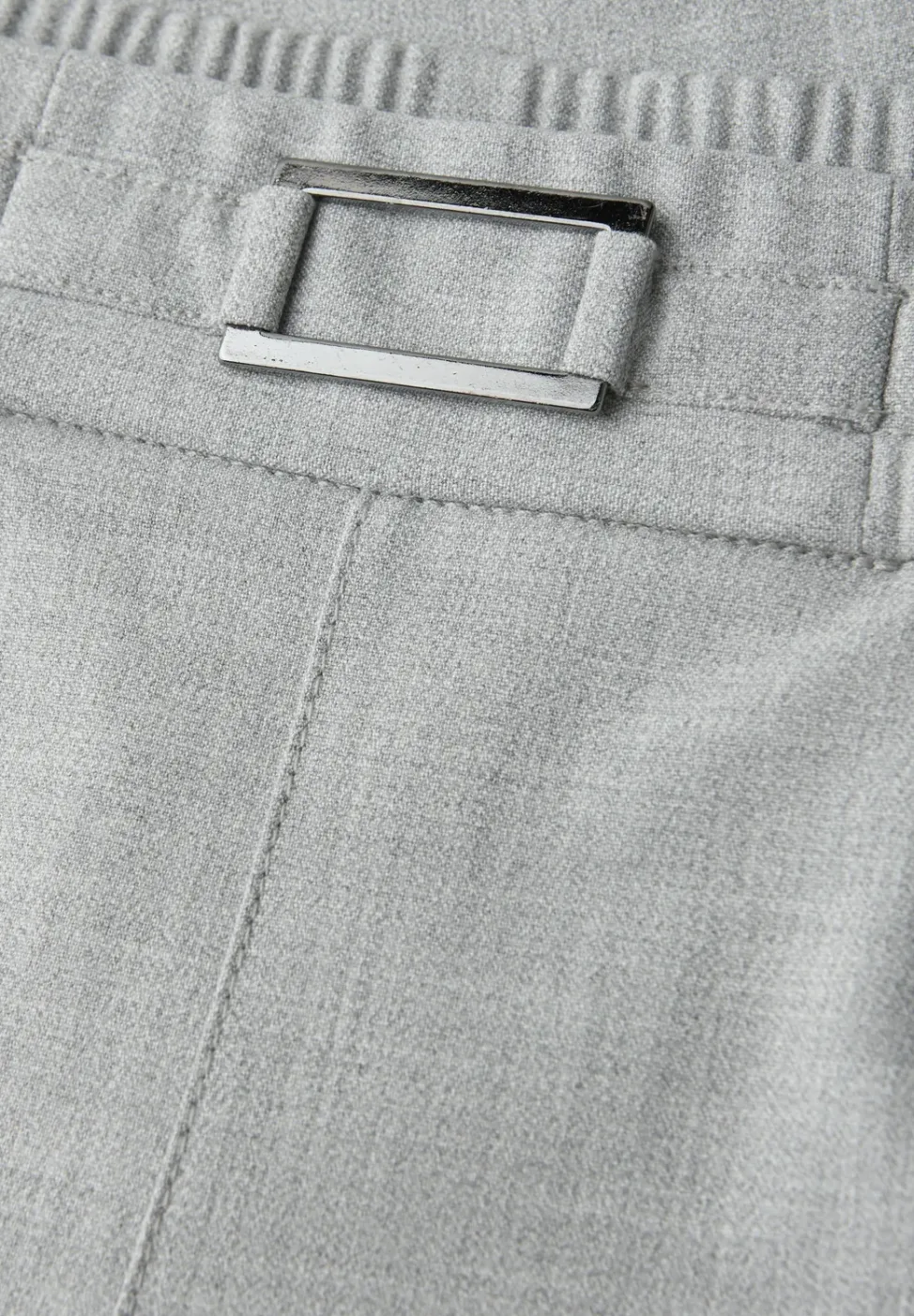 Mid Waist Slim Leg Pantalon avec boucle