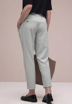 Mid Waist Slim Leg Pantalon avec boucle