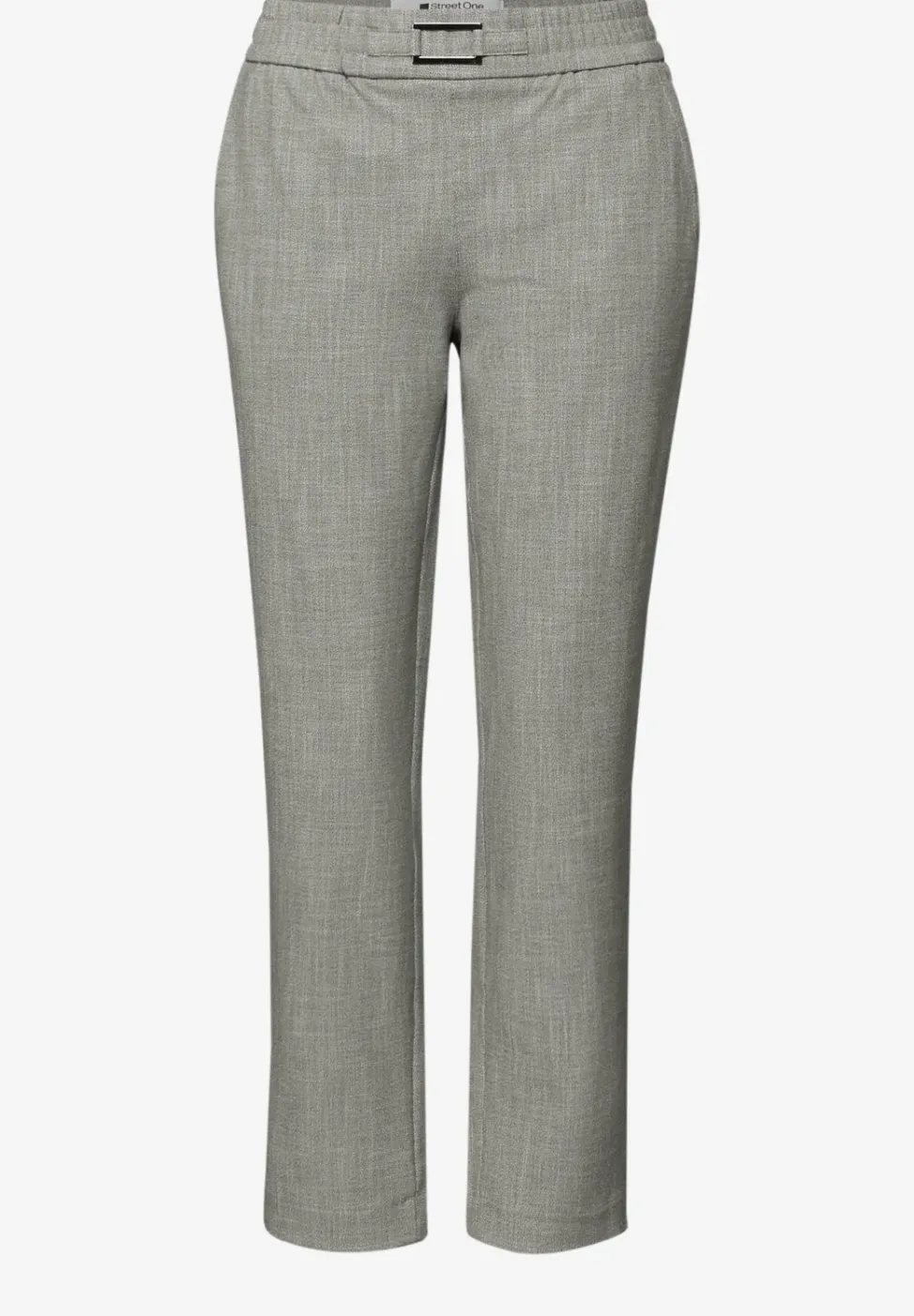 Mid Waist Slim Leg Pantalon avec boucle