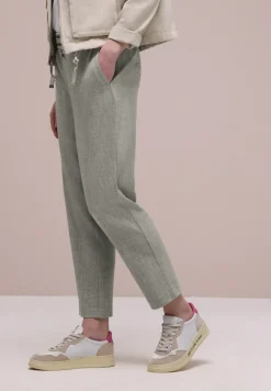 Mid Waist Slim Leg Pantalon avec boucle