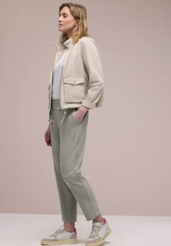 Mid Waist Slim Leg Pantalon avec boucle