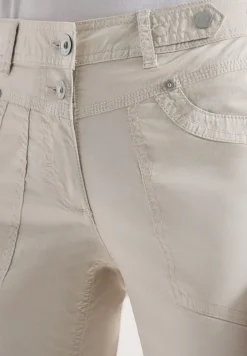 Mid Waist Slim Leg pantalon avec turn-up