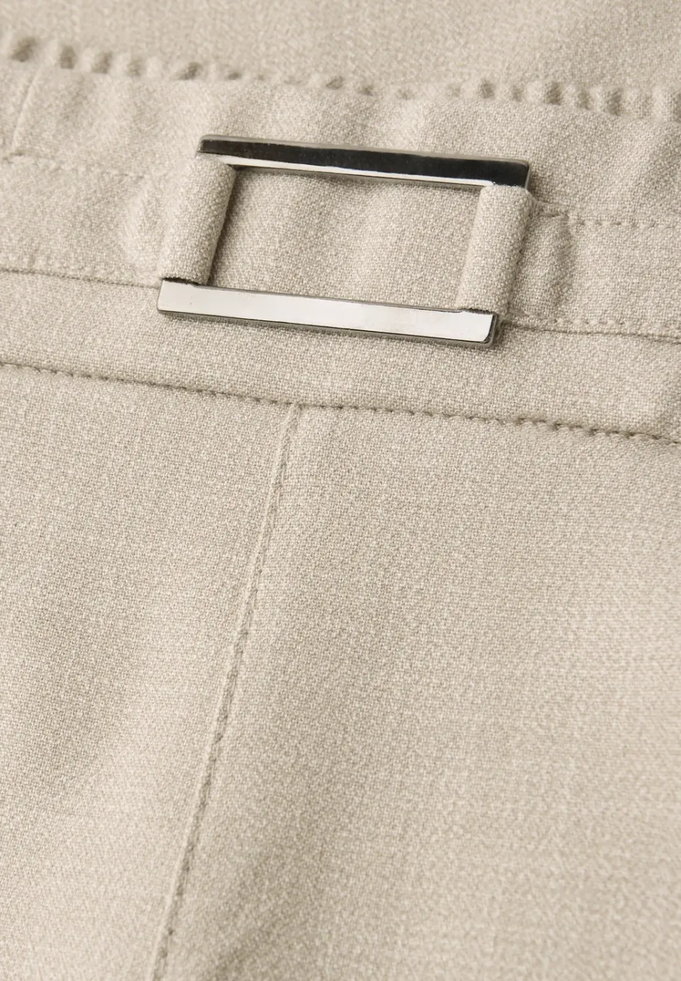 Mid Waist Slim Leg Pantalon avec boucle