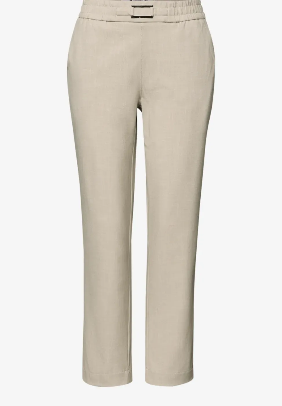 Mid Waist Slim Leg Pantalon avec boucle