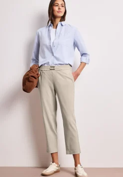 Mid Waist Slim Leg Pantalon avec boucle