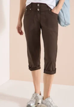Mid Waist Slim Leg pantalon avec turn-up