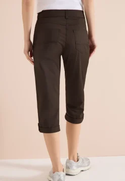 Mid Waist Slim Leg pantalon avec turn-up
