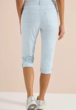 Mid Waist Slim Leg pantalon avec turn-up