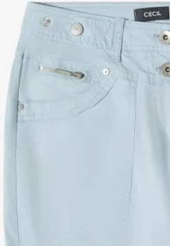 Mid Waist Slim Leg pantalon avec turn-up
