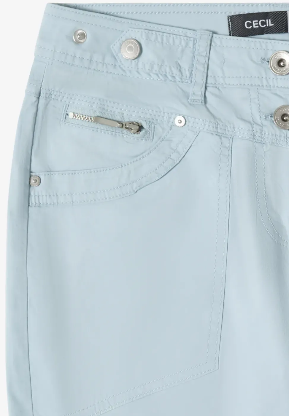 Mid Waist Slim Leg pantalon avec turn-up